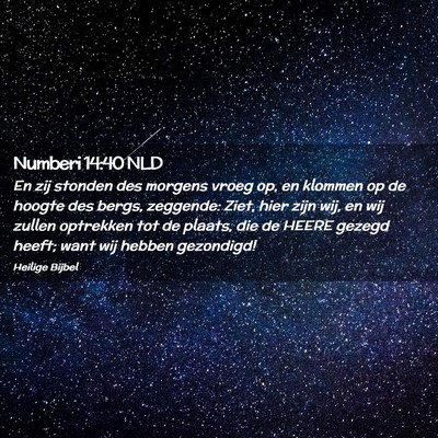 Picture 02 - Numberi 14:40 NLD - En zij stonden des morgens vroeg op, en klommen - Bible Verse Picture
