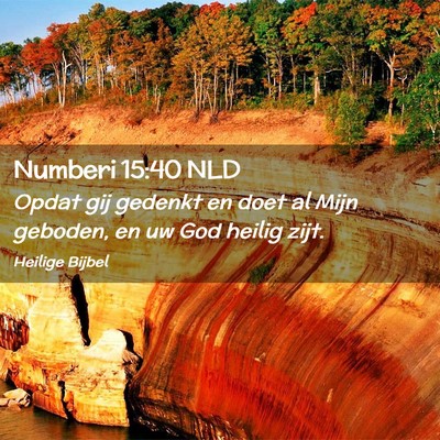 Picture 02 - Numberi 15:40 NLD - Opdat gij gedenkt en doet al Mijn geboden, en uw - Bible Verse Picture