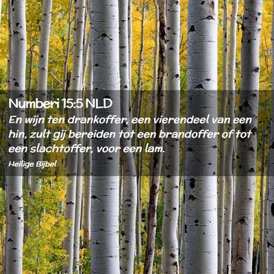 Picture 02 - Numberi 15:5 NLD - En wijn ten drankoffer, een vierendeel van een - Bible Verse Picture
