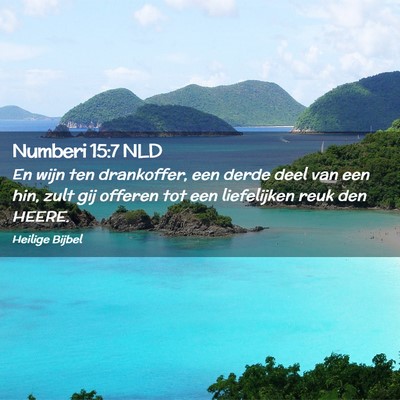 Picture 02 - Numberi 15:7 NLD - En wijn ten drankoffer, een derde deel van een - Bible Verse Picture