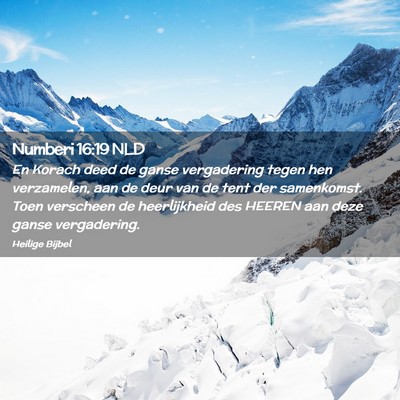 Picture 02 - Numberi 16:19 NLD - En Korach deed de ganse vergadering tegen hen - Bible Verse Picture