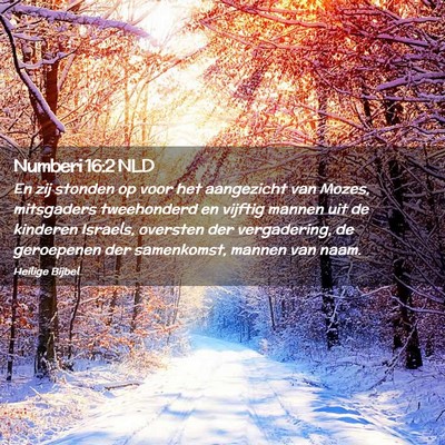 Picture 02 - Numberi 16:2 NLD - En zij stonden op voor het aangezicht van Mozes, - Bible Verse Picture