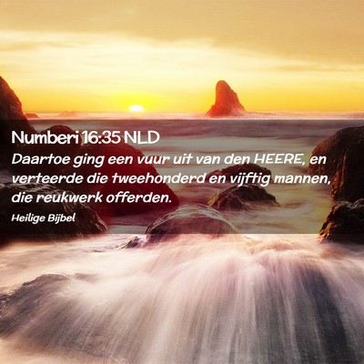 Picture 02 - Numberi 16:35 NLD - Daartoe ging een vuur uit van den HEERE, en - Bible Verse Picture