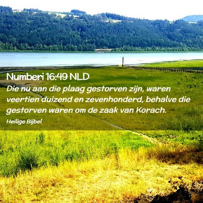 Picture 02 - Numberi 16:49 NLD - Die nu aan die plaag gestorven zijn, waren - Bible Verse Picture