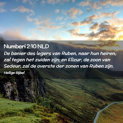 Picture 02 - Numberi 2:10 NLD - De banier des legers van Ruben, naar hun heiren, - Bible Verse Picture