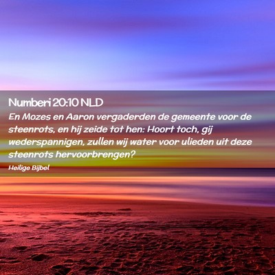 Picture 02 - Numberi 20:10 NLD - En Mozes en Aaron vergaderden de gemeente voor de - Bible Verse Picture