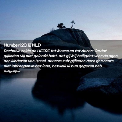 Picture 02 - Numberi 20:12 NLD - Derhalve zeide de HEERE tot Mozes en tot Aaron: - Bible Verse Picture