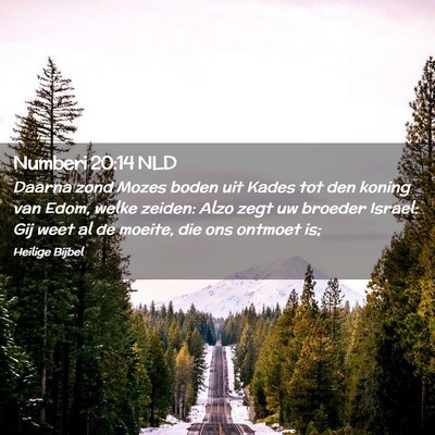 Picture 02 - Numberi 20:14 NLD - Daarna zond Mozes boden uit Kades tot den koning - Bible Verse Picture