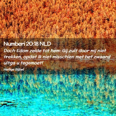 Picture 02 - Numberi 20:18 NLD - Doch Edom zeide tot hem: Gij zult door mij niet - Bible Verse Picture