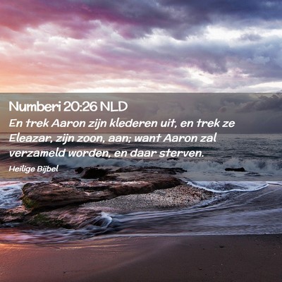 Picture 02 - Numberi 20:26 NLD - En trek Aaron zijn klederen uit, en trek ze - Bible Verse Picture