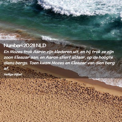 Picture 02 - Numberi 20:28 NLD - En Mozes trok Aaron zijn klederen uit, en hij - Bible Verse Picture