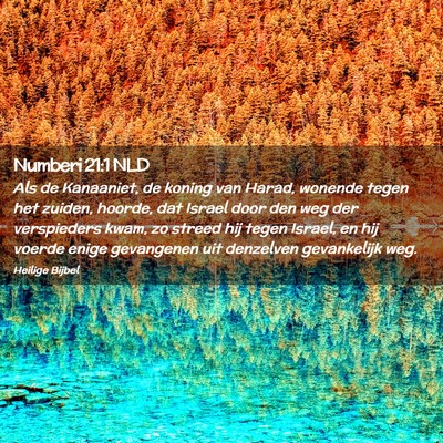 Picture 02 - Numberi 21:1 NLD - Als de Kanaaniet, de koning van Harad, wonende - Bible Verse Picture