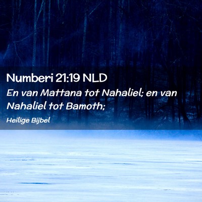 Picture 02 - Numberi 21:19 NLD - En van Mattana tot Nahaliel; en van Nahaliel tot - Bible Verse Picture