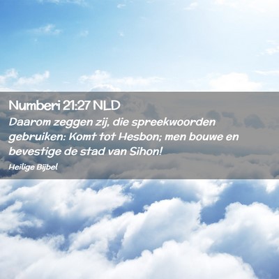 Picture 02 - Numberi 21:27 NLD - Daarom zeggen zij, die spreekwoorden gebruiken: - Bible Verse Picture