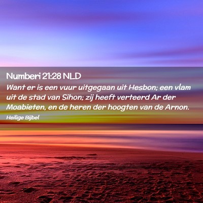 Picture 02 - Numberi 21:28 NLD - Want er is een vuur uitgegaan uit Hesbon; een - Bible Verse Picture