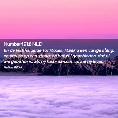 Picture 02 - Numberi 21:8 NLD - En de HEERE zeide tot Mozes: Maak u een vurige - Bible Verse Picture