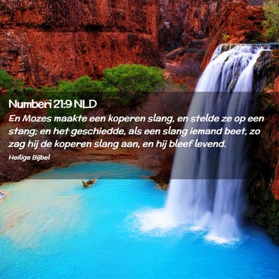 Picture 02 - Numberi 21:9 NLD - En Mozes maakte een koperen slang, en stelde ze - Bible Verse Picture