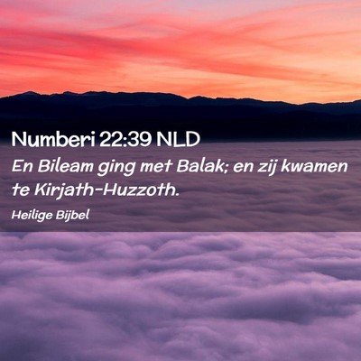 Picture 02 - Numberi 22:39 NLD - En Bileam ging met Balak; en zij kwamen te - Bible Verse Picture