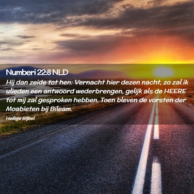 Picture 02 - Numberi 22:8 NLD - Hij dan zeide tot hen: Vernacht hier dezen nacht, - Bible Verse Picture