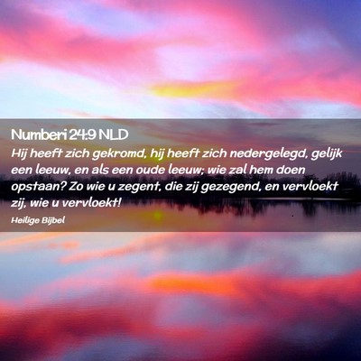 Picture 02 - Numberi 24:9 NLD - Hij heeft zich gekromd, hij heeft zich - Bible Verse Picture