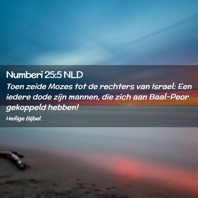 Picture 02 - Numberi 25:5 NLD - Toen zeide Mozes tot de rechters van Israel: Een - Bible Verse Picture