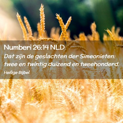 Picture 02 - Numberi 26:14 NLD - Dat zijn de geslachten der Simeonieten: twee en - Bible Verse Picture