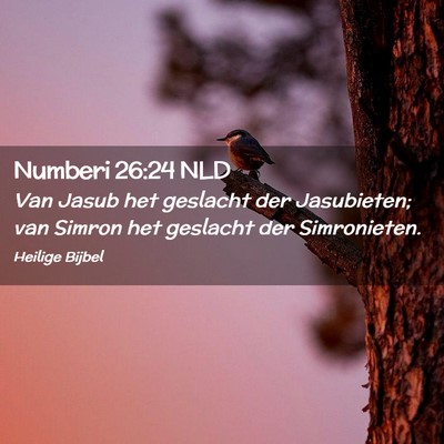 Picture 02 - Numberi 26:24 NLD - Van Jasub het geslacht der Jasubieten; van Simron - Bible Verse Picture