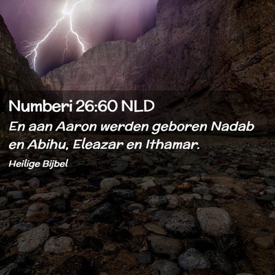 Picture 02 - Numberi 26:60 NLD - En aan Aaron werden geboren Nadab en Abihu, - Bible Verse Picture