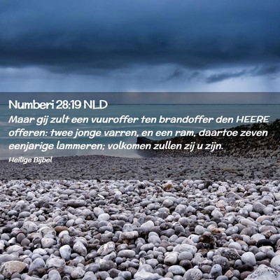 Picture 02 - Numberi 28:19 NLD - Maar gij zult een vuuroffer ten brandoffer den - Bible Verse Picture