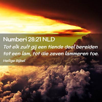 Picture 02 - Numberi 28:21 NLD - Tot elk zult gij een tiende deel bereiden tot een - Bible Verse Picture