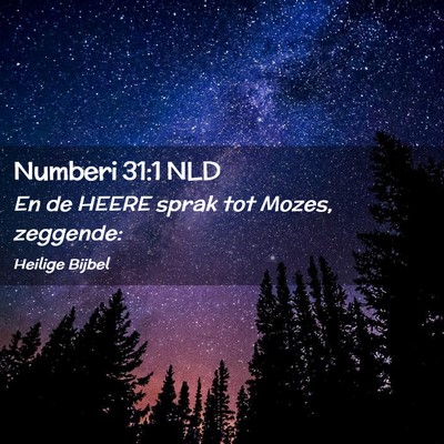 Picture 02 - Numberi 31:1 NLD - En de HEERE sprak tot Mozes, - Bible Verse Picture