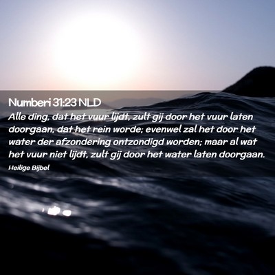 Picture 02 - Numberi 31:23 NLD - Alle ding, dat het vuur lijdt, zult gij door het - Bible Verse Picture