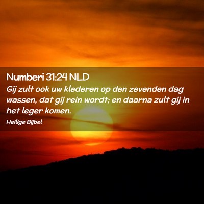 Picture 02 - Numberi 31:24 NLD - Gij zult ook uw klederen op den zevenden dag - Bible Verse Picture