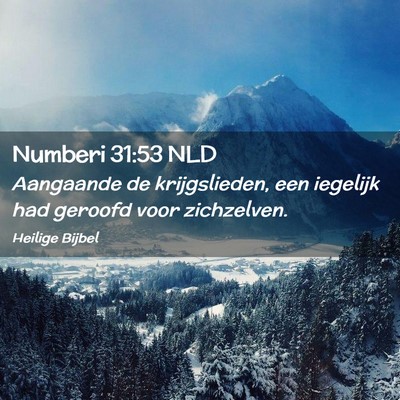 Picture 02 - Numberi 31:53 NLD - Aangaande de krijgslieden, een iegelijk had - Bible Verse Picture