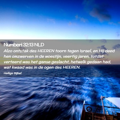 Picture 02 - Numberi 32:13 NLD - Alzo ontstak des HEEREN toorn tegen Israel, en - Bible Verse Picture