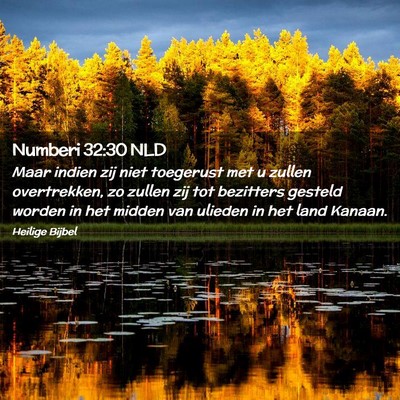 Picture 02 - Numberi 32:30 NLD - Maar indien zij niet toegerust met u zullen - Bible Verse Picture