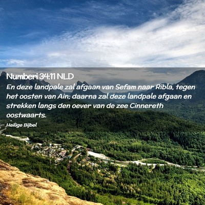 Picture 02 - Numberi 34:11 NLD - En deze landpale zal afgaan van Sefam naar Ribla, - Bible Verse Picture