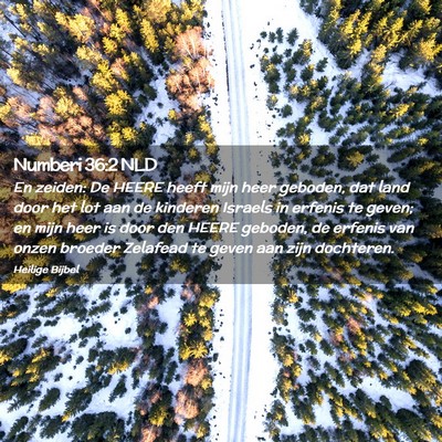 Picture 02 - Numberi 36:2 NLD - En zeiden: De HEERE heeft mijn heer geboden, dat - Bible Verse Picture