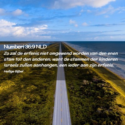 Picture 02 - Numberi 36:9 NLD - Zo zal de erfenis niet omgewend worden van den - Bible Verse Picture