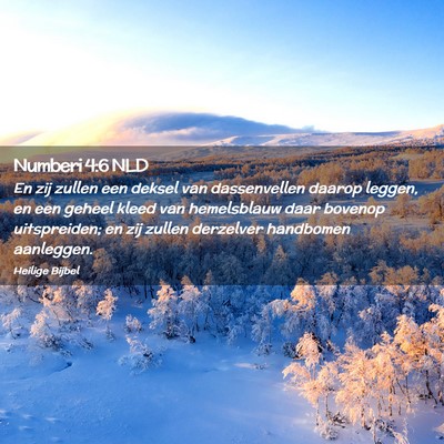 Picture 02 - Numberi 4:6 NLD - En zij zullen een deksel van dassenvellen daarop - Bible Verse Picture