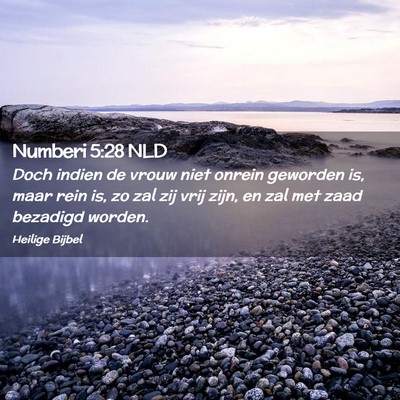 Picture 02 - Numberi 5:28 NLD - Doch indien de vrouw niet onrein geworden is, - Bible Verse Picture