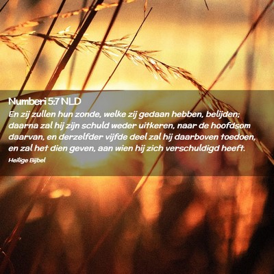 Picture 02 - Numberi 5:7 NLD - En zij zullen hun zonde, welke zij gedaan hebben, - Bible Verse Picture