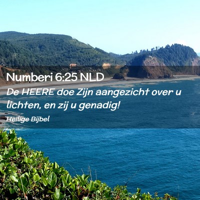 Picture 02 - Numberi 6:25 NLD - De HEERE doe Zijn aangezicht over u lichten, en - Bible Verse Picture