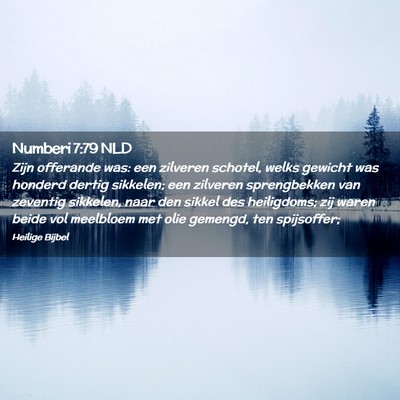 Picture 02 - Numberi 7:79 NLD - Zijn offerande was: een zilveren schotel, welks - Bible Verse Picture