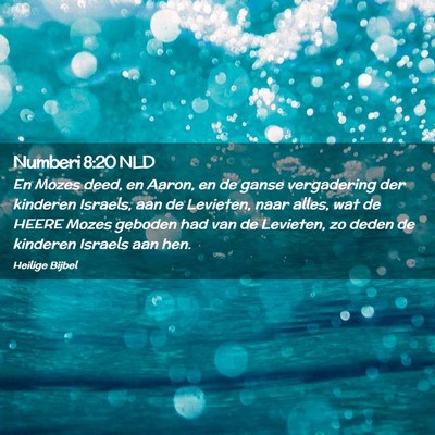 Picture 02 - Numberi 8:20 NLD - En Mozes deed, en Aaron, en de ganse vergadering - Bible Verse Picture