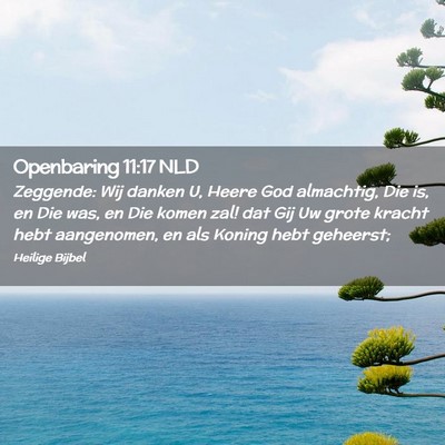 Picture 02 - Openbaring 11:17 NLD - Zeggende: Wij danken U, Heere God almachtig, Die - Bible Verse Picture