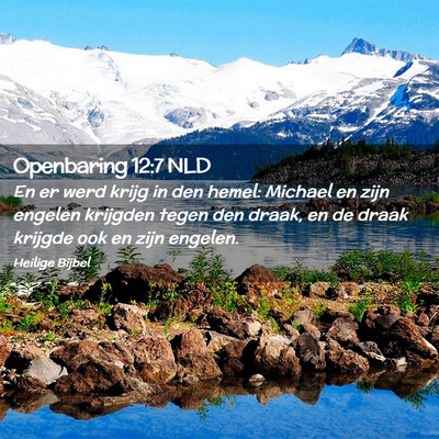 Picture 02 - Openbaring 12:7 NLD - En er werd krijg in den hemel: Michael en zijn - Bible Verse Picture