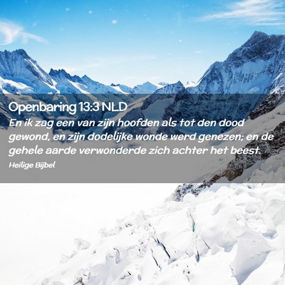 Picture 02 - Openbaring 13:3 NLD - En ik zag een van zijn hoofden als tot den dood - Bible Verse Picture