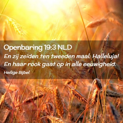 Picture 02 - Openbaring 19:3 NLD - En zij zeiden ten tweeden maal: Halleluja! En - Bible Verse Picture