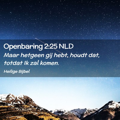 Picture 02 - Openbaring 2:25 NLD - Maar hetgeen gij hebt, houdt dat, totdat Ik zal - Bible Verse Picture